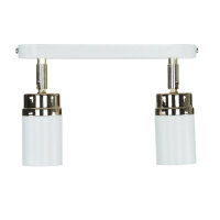 Deckenstrahler Spot Metall Modern Weiß Gold 2-flammig