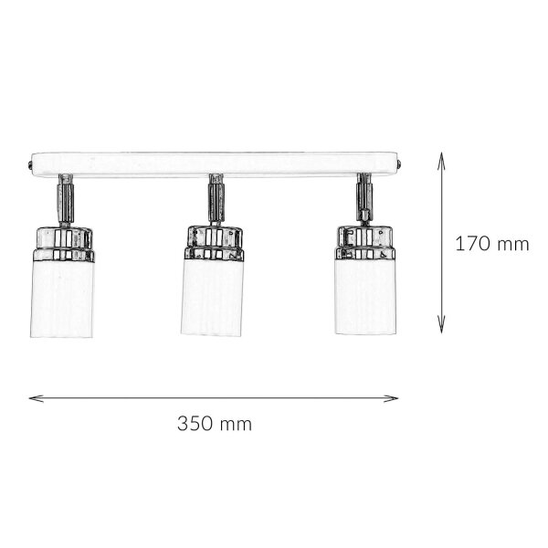 Spot Strahler Decke Weiß Gold 3x GU10 Metall EVIE