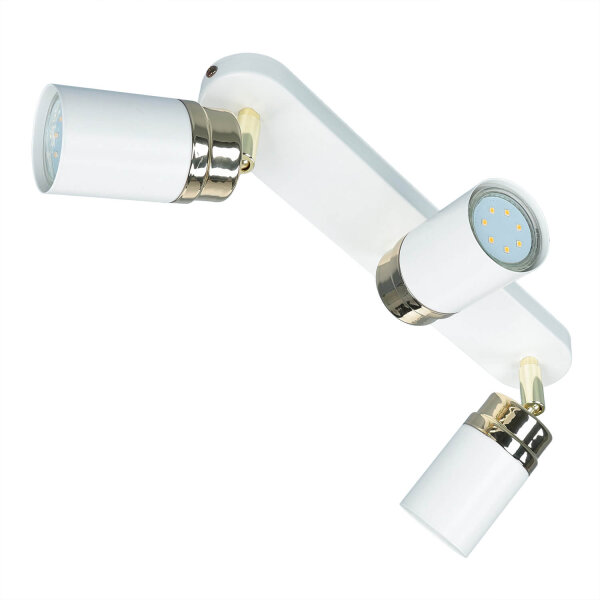 Spot Strahler Decke Weiß Gold 3x GU10 Metall EVIE