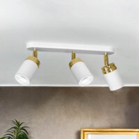 Spot Strahler Decke Weiß Gold 3x GU10 Metall EVIE