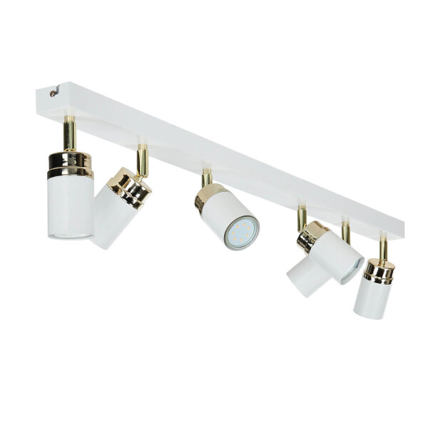 Strahler Weiß Gold 90 cm 6-flammig GU10 Metall