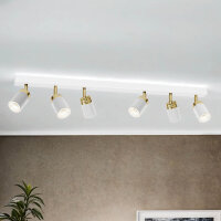 Strahler Weiß Gold 90 cm 6-flammig GU10 Metall