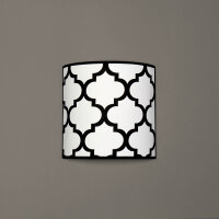 Applique murale Up Down Blanc Noir Motif Rétro E14