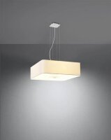 Lampe à suspendre Tissu Verre Blanc Carré...