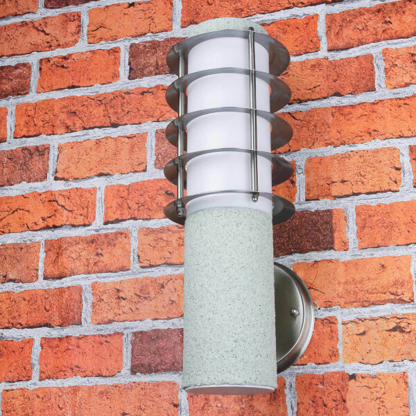 Lampe murale dextérieur IP44 aspect pierre E27 aluminium BRIGHTON