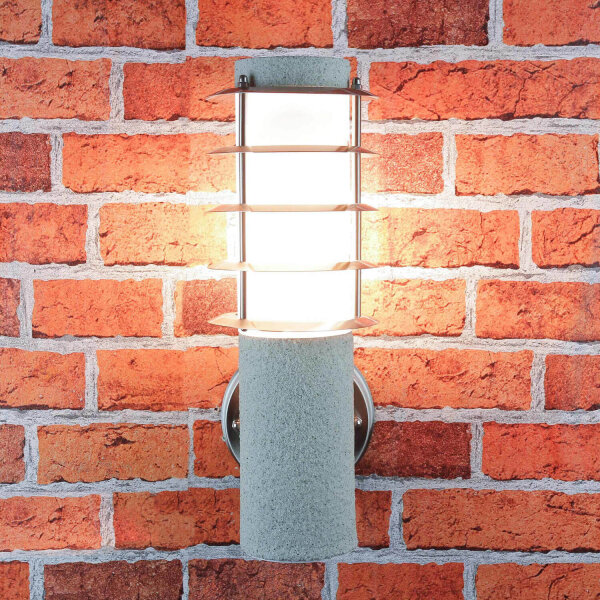 Lampe murale dextérieur IP44 aspect pierre E27 aluminium BRIGHTON
