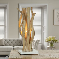 Lampe de table en bois flotté 40 cm E14 Artisanat...