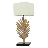 Lampe de table bois flotté tissu 69 cm table de...