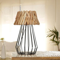 Lampe de table bois flotté métal 58 cm E27...