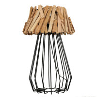 Lampe de table bois flotté métal 58 cm E27...