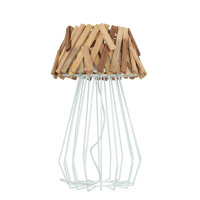 Lampe de table bois flotté métal 58 cm E27...