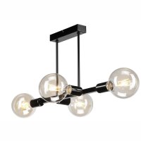 Lampe de plafonnier salon métal noir pour 8x E27
