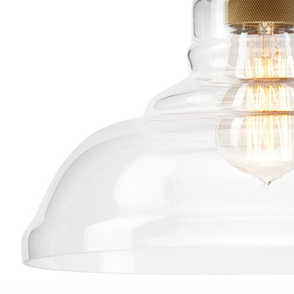 Suspension industrielle Vintage Verre Abat-jour E27