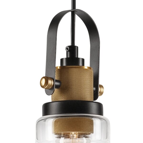 Suspension industrielle Vintage Verre Abat-jour E27