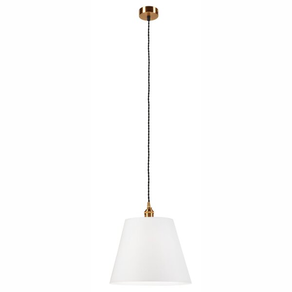 Suspension Blanc Tissu Abat-jour Ø 30 cm Vintage