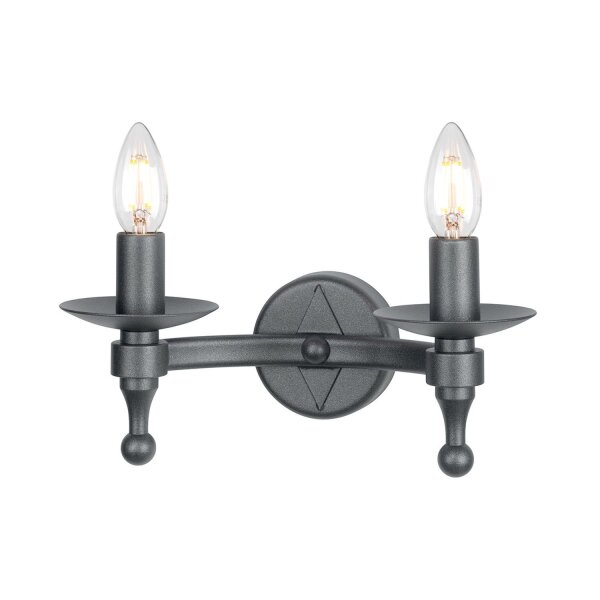 Applique murale CAMELOT 9 fer forgé noir Lampe