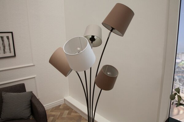 Wohnzimmer Stehlampe Modern Weiß Braun Beige LEVELS