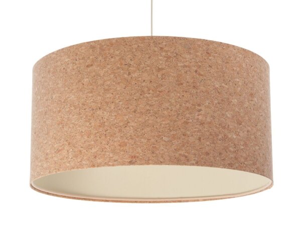 Hängelampe Natur Weiß E27 Ø 40 cm Kork Wohnzimmer