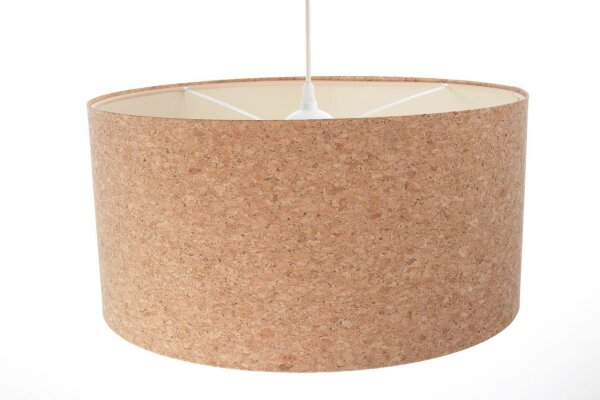 Hängelampe Natur Weiß E27 Ø 40 cm Kork Wohnzimmer