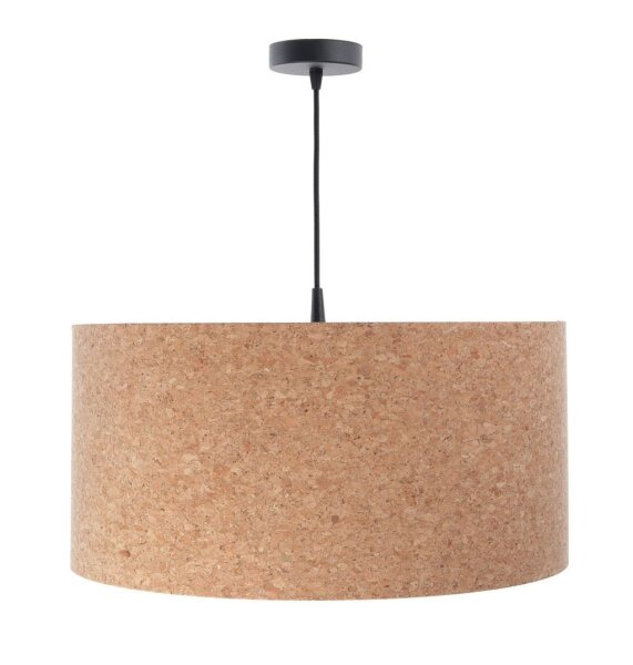 Suspension ronde Ø 50 cm Moderne Liège Naturel Noir E27