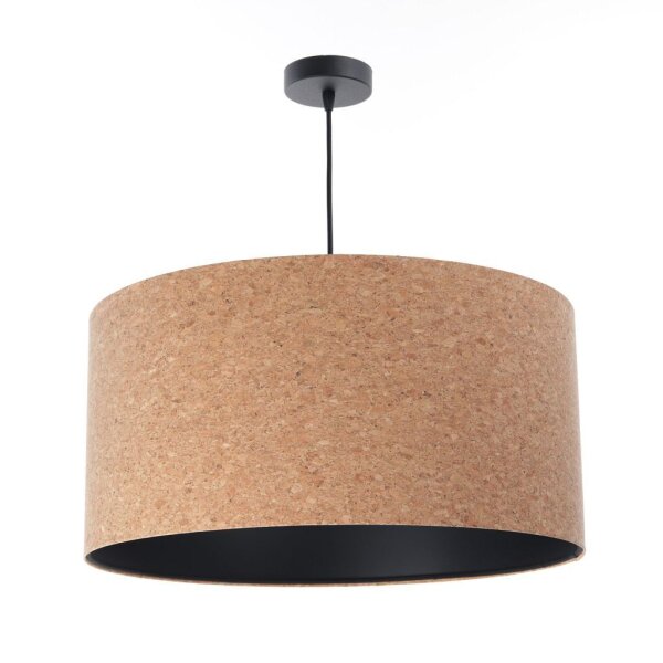 Lampe à suspendre E27 Ø 30 cm Naturel Noir Liège Moderne