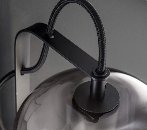 Wandlampe Schwarz Metall Glas Modern E27 VASYA