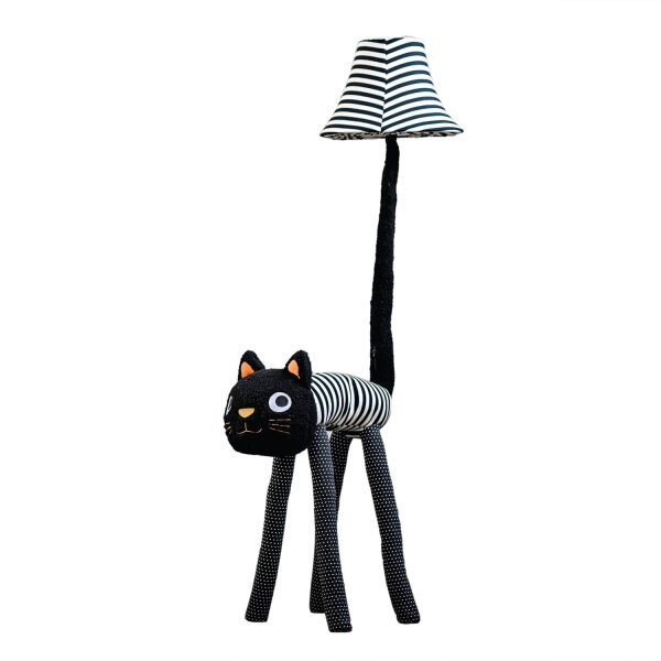 Lampadaire Noir Blanc Chat Enfants Adultes 126 cm