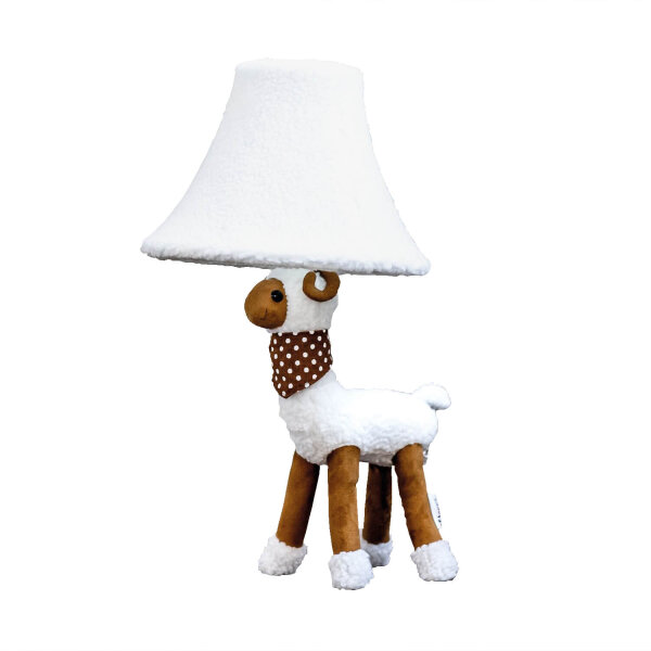 Lampe de table Blanc Mouton 48 cm incl. LED Chambre denfant