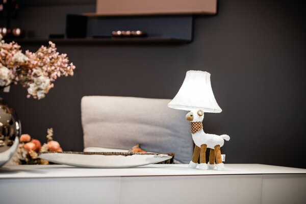 Lampe de table Blanc Mouton 48 cm incl. LED Chambre denfant