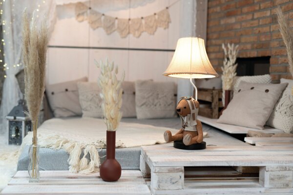 Lampe de table chambre denfant salon 61 cm ours avec LED