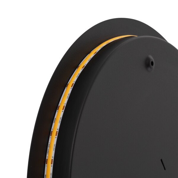 LED Wandleuchte Schwarz Metall flach 3000K 640lm
