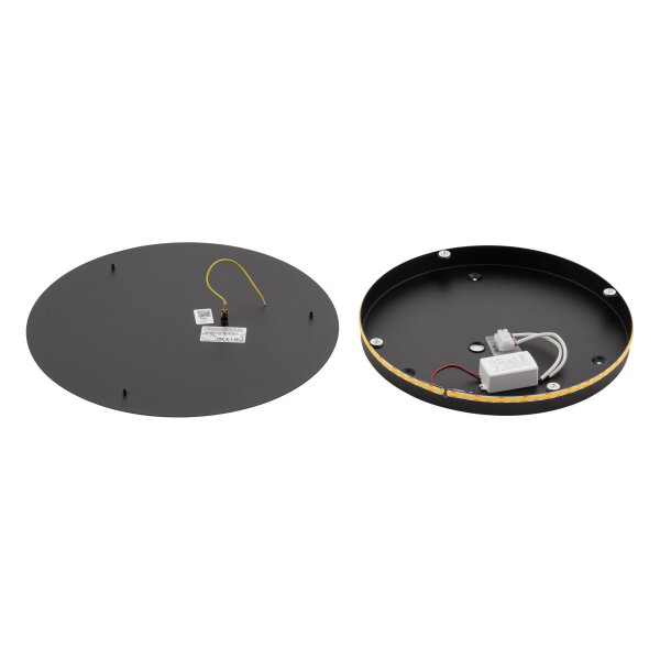LED Wandleuchte Schwarz Metall flach 3000K 640lm