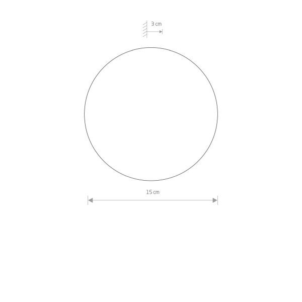 Applique LED ronde Ø20cm plat métal lumière indirecte