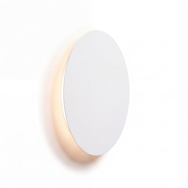 LED Wandleuchte Metall flach rund Ø15cm Weiß