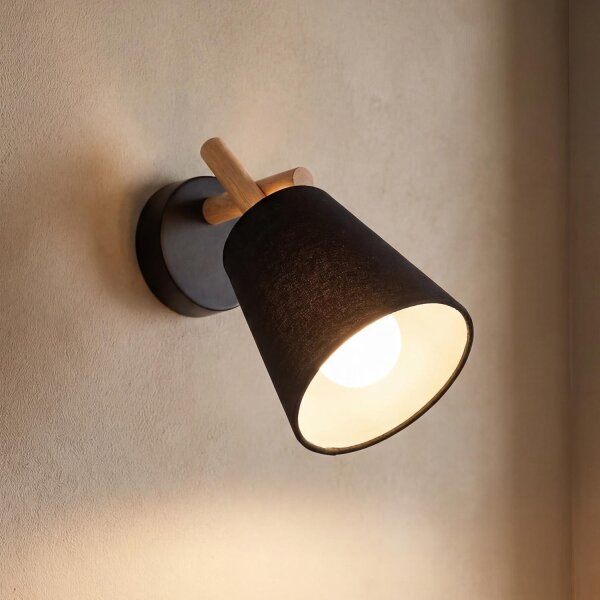 Applique murale Noir Tissu Abat-jour E27 VAIO