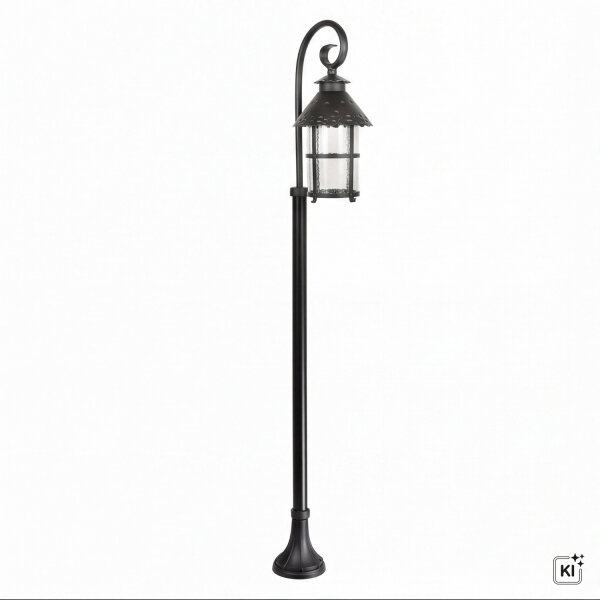 Außenlampe Schwarz 166 cm Glas Metall Rustikal elegant