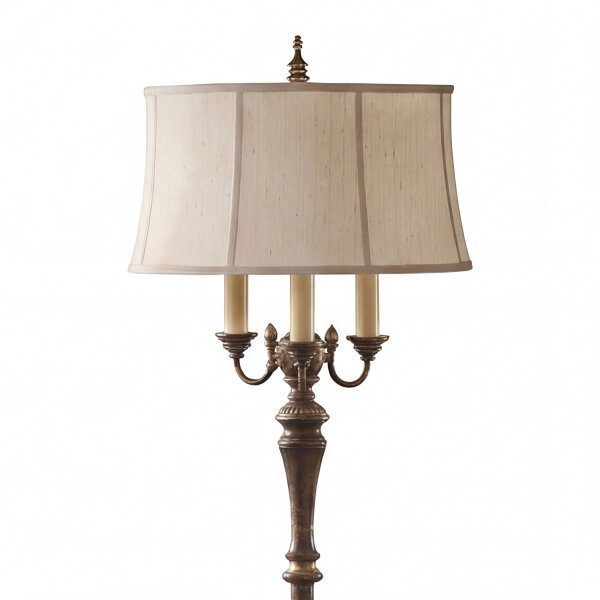 Stehleuchte Stoff Creme Jugendstil 4-flammig E27 159 cm