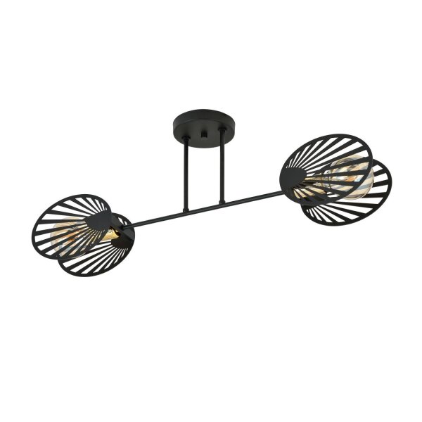 Plafonnier Métal Noir 86 cm de long Moderne CADMUS