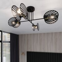 Deckenleuchte Schwarz Metall 86 cm lang 4-flammig