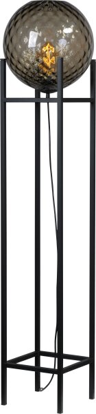 Stehleuchte Schwarz Metall Glas klein 127 cm Wohnzimmer