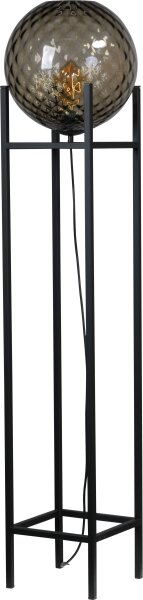 Stehleuchte Schwarz Metall Glas klein 127 cm Wohnzimmer