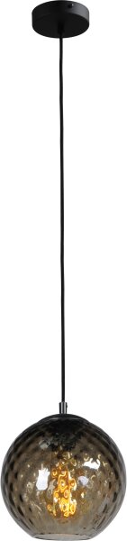 Hängelampe Glas Schirm Ø 25 cm Kugel Schwarz E27