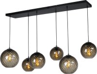 Suspension Noir grand 130 cm de large verre métal