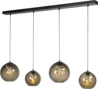 Lampe à suspendre verre fumé 4 suspensions...