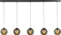 Pendelleuchte 160 cm Rauchglas 5-flammig
