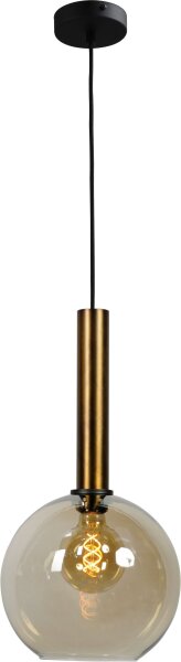 Suspension laiton noir Ø 25 cm sphère verre métal