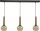 Suspension laiton noir 3 flammes E27 verre métal