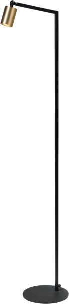 Petit lampadaire 135 cm noir or réglable métal