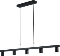Lampe &agrave; suspendre m&eacute;tal noir 5 flammes 130...