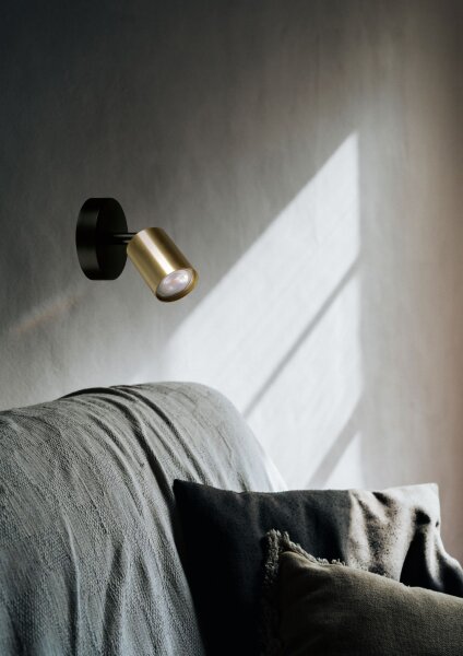 Spot de plafond rond noir or petit Ø 11 cm